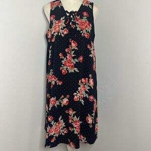 A&I spring tank dress. Floral. Lined. Size Lege.